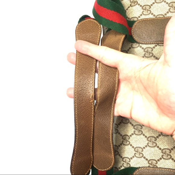 Authentic Gucci XL Tote/ travel bag brown monogram coated canvas with leather - Picture 10 of 15